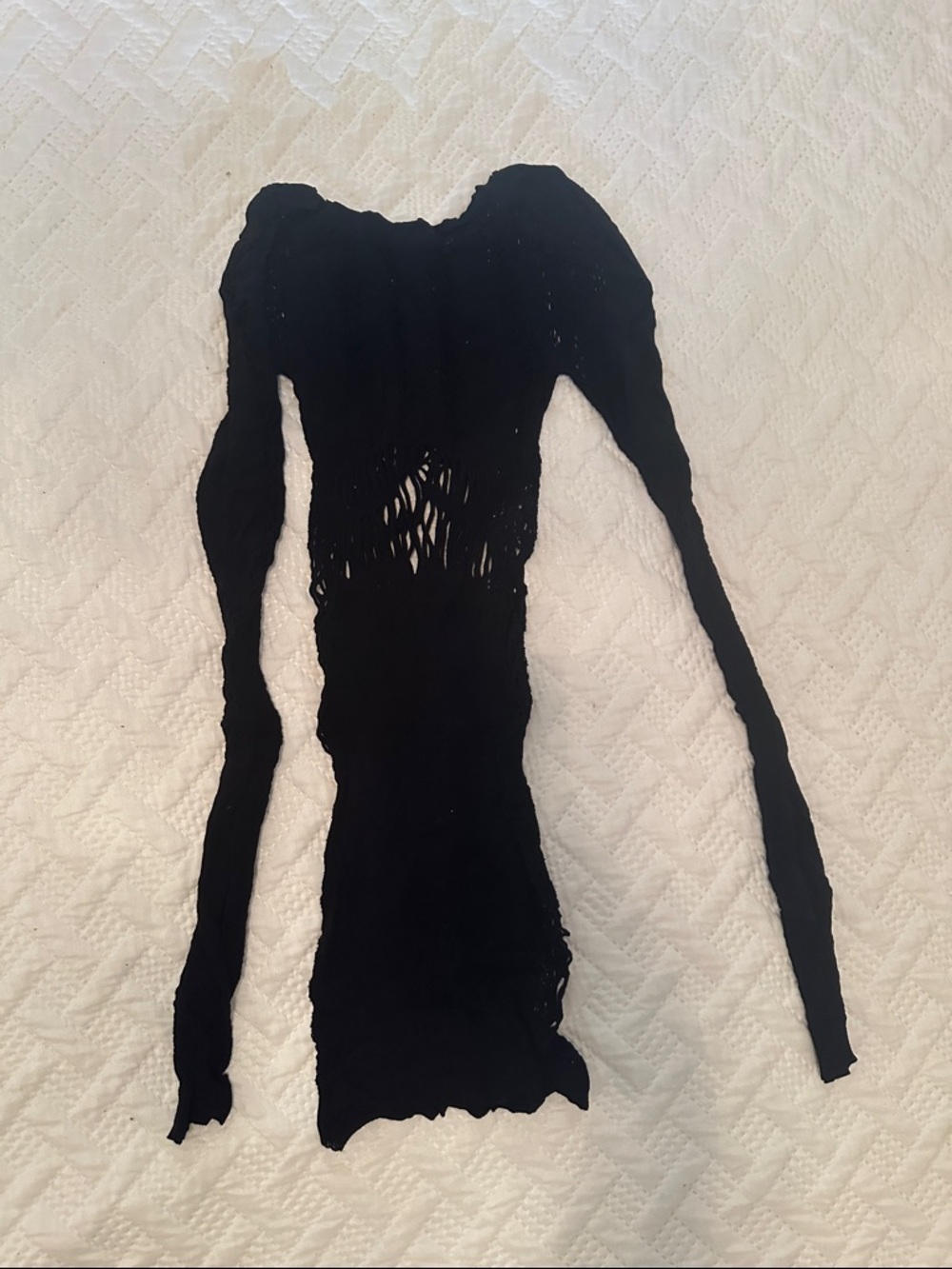 Black Long Sleeve Knit Dress - Slim Fit